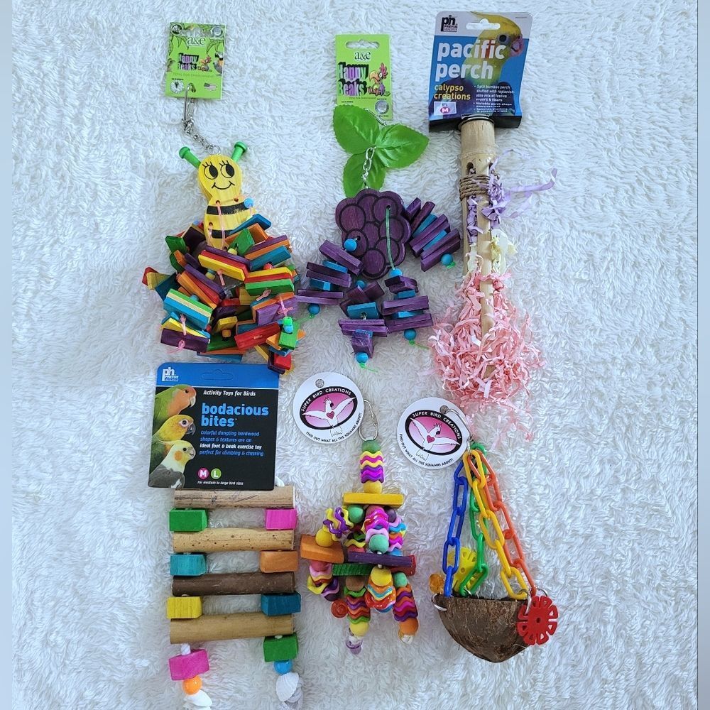 ✨️HP 5X✨️ BIRD🐦 Toys for Medium Sized Pet Parrots🦜 - NWT